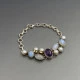 Moonstone, Pearl, and Silver Bracelet