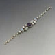Vintage Moonstone, Pearl, and Silver Bracelet