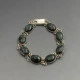Moss Agate Silver Ovals Bracelet