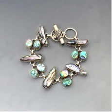 Abalone Shell and Sterling Silver Bracelet