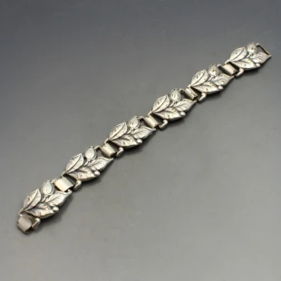 Scandinavian Silver Floral Bracelet