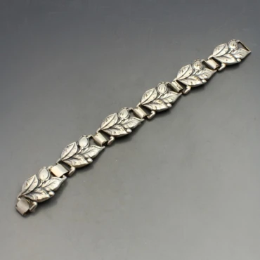 Scandinavian Silver Floral Bracelet
