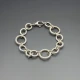 Decorative Sterling Silver Circles Link Bracelet