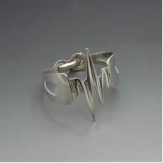 Modernist 900 Silver Bangle.