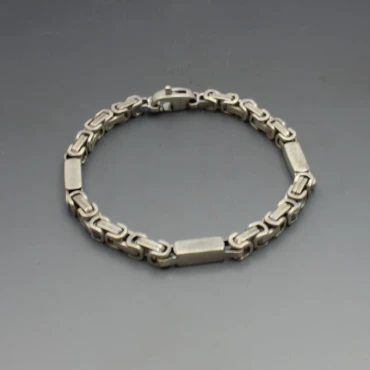 Sterling Silver Bar and Chain Bracelet