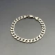 Flat Italy Silver Curb Chain Bracelet