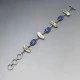 Abelone Shell, Azurite and Silver Bracelet