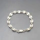 Flat Silver Ovals Chain Bracelet