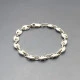 Flat Silver Ovals Chain Bracelet