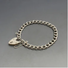 Silver Heart Chain Bracelet