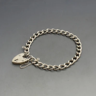 Silver Heart Chain Bracelet