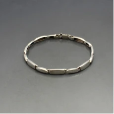 Flat Silver Link Bracelet
