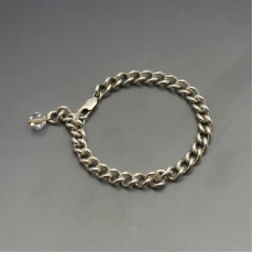 Silver Chain Bracelet with Crystal