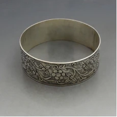 Solid Silver Decorative Bangle