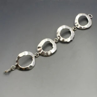 Solid Silver Ovals Bracelet