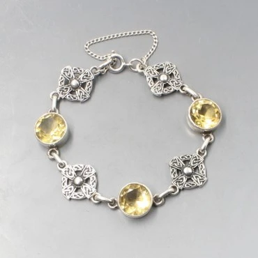 John Hart Iona Citrine and Silver Bracelet
