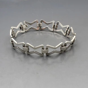 Silver Italian Modernist Bracelet