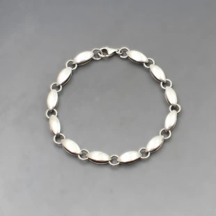 Silver Ovals Chain Bracelet