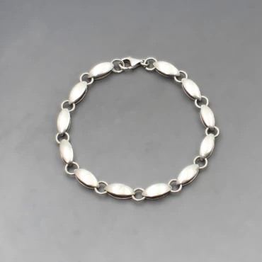 Silver Ovals Chain Bracelet