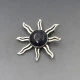 Mexico Sodalite and Silver Sun Brooch