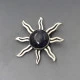 Mexico Sodalite and Silver Sun Brooch