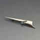 Designer Labradorite and and Sterling Silver Modernist Brooch