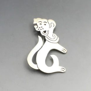 Mexico Taxco Silver Dog Brooch