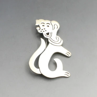 Mexico Taxco Silver Dog Brooch