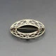 Black Onyx and Silver Brooch