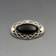 C W Sellors Onyx and Silver Brooch
