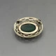 Green Agate Silver Oval Brooch
