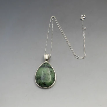 Whitney Kelly Serpentine and Silver Pendant