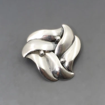 B. Margossian Denmark Silver Leaves Brooch