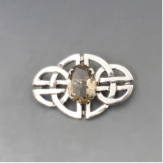John Fraser Smokey Quartz and Silver Brooch 