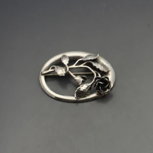 Danecraft Silver Floral Brooch