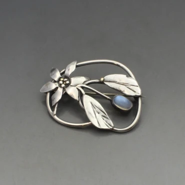 Sheana M Stephen Silver and Moonstone Brooch