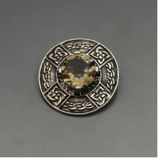 Ward Brothers Cairgorm Quartz and Silver Brooch