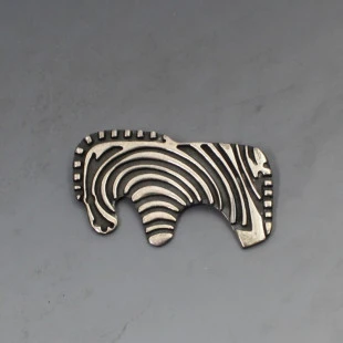 Sterling Silver Zebra Brooch
