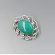 Green Agate Silver Brooch