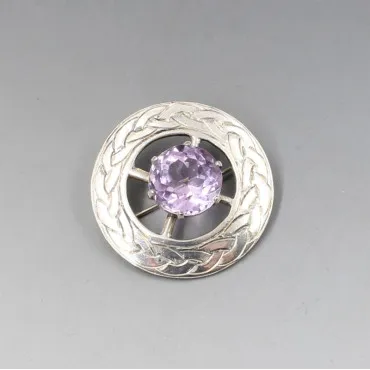Robert Allison Amethyst Silver Brooch