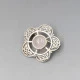 Vinatge Rose Quartz Silver Celtic Brooch