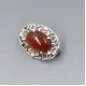 Small Bernard Instone Style Carnelian and Silver Brooch 