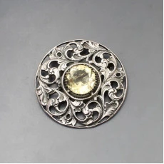 H Wright and Son Citrine and Silver Brooch