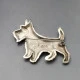 Large Silver Dog Brooch 
