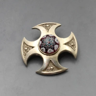 Caithness Glass Silver Brooch
