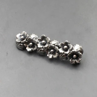NE FROM Silver Flowers Brooch