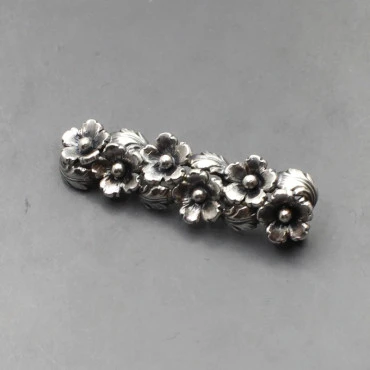 NE FROM Silver Flowers Brooch