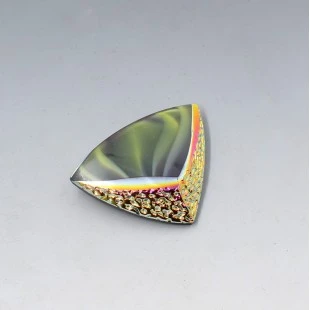 Multi Colour Czech 1950's Futuristic Glass Brooch