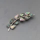 Abelone Shell Silver Leaves Brooch
