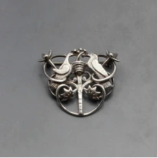 Ola Gorie Silver Love Birds Brooch